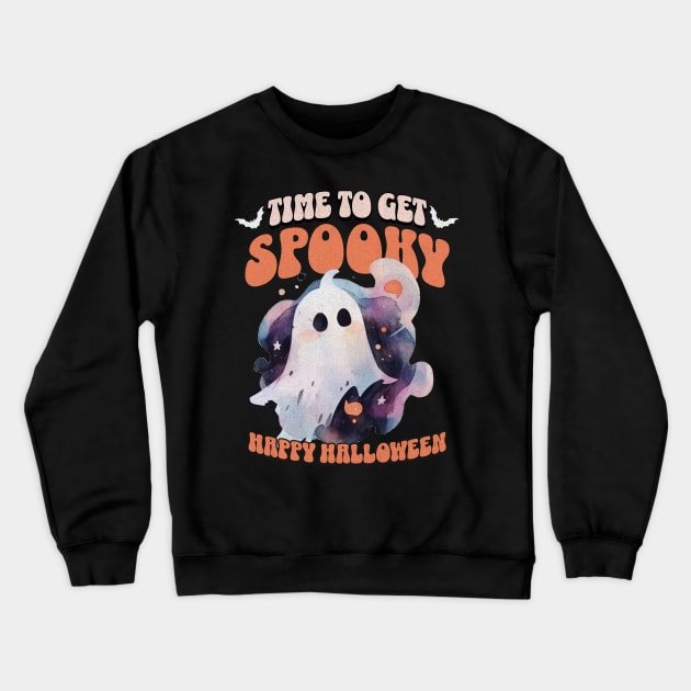 Time to get Spooky - Halloween sheet ghost Crewneck Sweatshirt by Sara-Design2